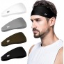 poshei Mens Headband 4 Pack Mens Sweatband & Sports Headband for Running Cycling Yoga Basketball Stretchy Moisture Wicking Hairband - BPE0FI7EV
