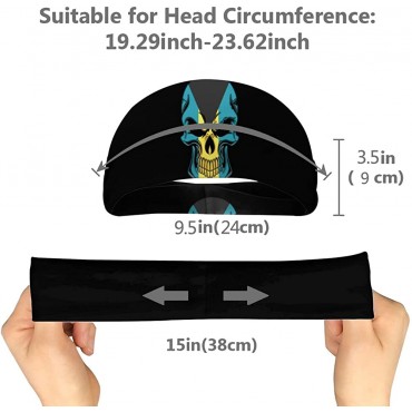 The Bahamas Flag Skull Unisex Running Headband Suitable for Running Cycling Basketball Yoga Fitness Workout Elastic Hair Band - B9R3IGRPI