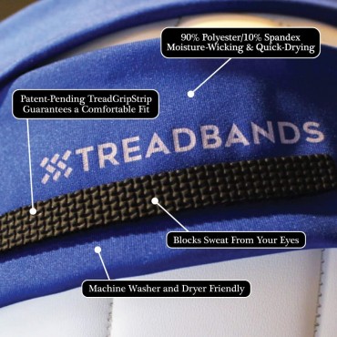 TREAD BANDS TreadBands All Terrain Tieback Non Slip Headband Solid Colors Navy Blue - BCVEVSSRF