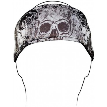 Zanheadgear Davinci Skull Headband Black White osfm HB003 - BTYCYAYLC