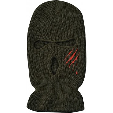 3 Holes Full Face Cover Knitted Unisex Adult Winter Balaclava Wool Hat Face Mask Halloween Funny Colored Ski Mask - B52IAU41Y