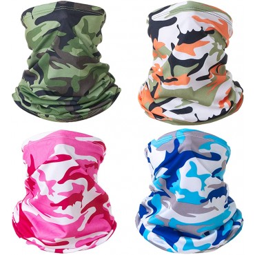 5 Pack Neck Gaiter Balaclava Bandana Headwear Face Cover Mask Headband for Women Men - BU8DXQQRQ
