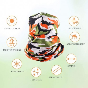 6 Pieces Sun UV Protection Face Mask Neck Gaiter Windproof Scarf Sunscreen Breathable Bandana Balaclava for Sport Outdoor - B25WHGOM4