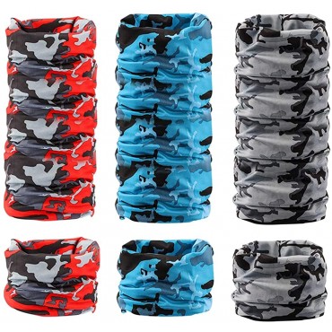 6 Pieces Sun UV Protection Face Mask Neck Gaiter Windproof Scarf Sunscreen Breathable Bandana Balaclava for Sport Outdoor - B25WHGOM4