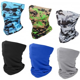 6 Pieces Sun UV Protection Face Mask Neck Gaiter Windproof Scarf Sunscreen Breathable Bandana Balaclava for Sport&Outdoor - B7BAHUF95