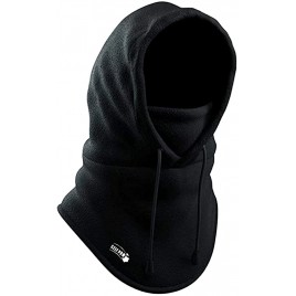 Balaclava Fleece Hood Windproof Face Ski Mask Ultimate Thermal Retention & Moisture Wicking with Performance Soft Fleece Construction Black One Size - BO93S1NIY
