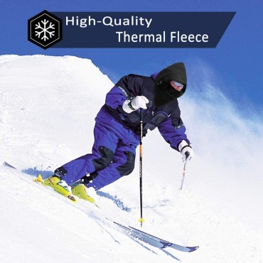 Balaclava Ski Mask Windproof Fleece Adjustable Winter Mask for Men Women Black+Black Gray - BKZSVPWSI