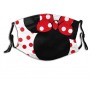 Cute Red Bow Face Mask Kawaii Polka Dot Mask Reusable Washable Balaclavas for Adults with 2 Filters - BEIRRS928