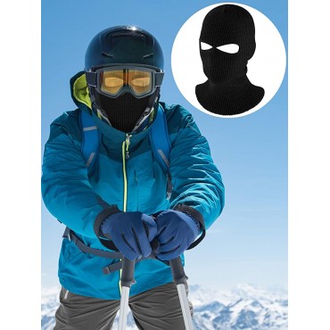 Full Face Cover Knitted Balaclava Face Mask Winter Ski Mask with 2-Hole for Winter Adult Supplies - BCT926UJ3