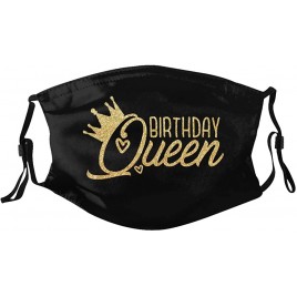 I'm The Birthday Queen-Printed Face Mask Decorative with 2 Filters for Men and Women Balaclava Bandana Cloth - B15E3JCS3