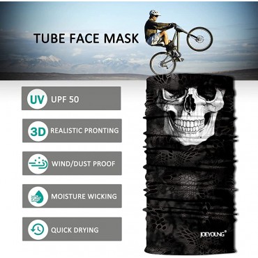 JOEYOUNG Skull Face Mask UV Sun Dust Neck Gaiter Bandana Headwear Motorcycle - BI78A9UZG