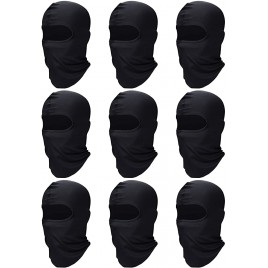 SATINIOR 9 Pieces Balaclava Full Face Mask UV Sun Protection Face Cover Summer Cooling Neck Gaiter Breathable Balaclava Black Windproof Hood for Motorcycle Cycling Running Ski Outdoor Use - B4HIZQCA7