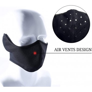Your Choice Unisex-Adult Ear-Flap Half Face Mask for Cycling Black - BRU4PV9PD