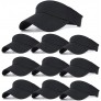 10 Pack Men Women Sun Visor Adjustable UV Protection Blank Sun Visor Hats Caps for Beach Pool Golf Tennis Sports - BE4N3ESXK