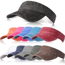 11 Pieces Sports Sun Visor Hats Adjustable Visor Hats for Women Men Visor Cap for Beach Pool Golf Tennis 11 Colors - B2RAD7IPQ