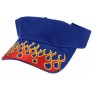 MC Biker Flame Embroidery Brushed Cotton Visor One Size Royal Red - BRBYGVQGZ