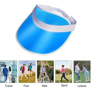Topbuti 6 Pack Plastic Sun Visor Hats Cap UV Protection Sports Caps Clear Tennis Sunhat for Women Men Beach Outdoor Activity - BCA8F4A1W