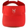 Trendy Apparel Shop Rock On Emoticon Embroidered Summer Adjustable Visor Red - BY8Z7D0LY