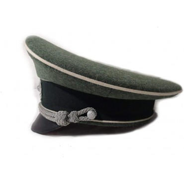 WW2 German Wehrmacht Heer Officer Visor Cap Available in All Piping Color and Sizes Brown - BJ8S2ERZN