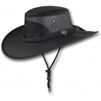 Barmah Hats Wide Brim Foldaway Bronco Cooler Leather Hat Item 2080 - BGMJN3WGY