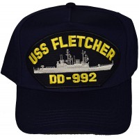 EC USS Fletcher DD-992 Ship HAT Navy Blue Veteran Owned Business - BWDQ6QGEZ