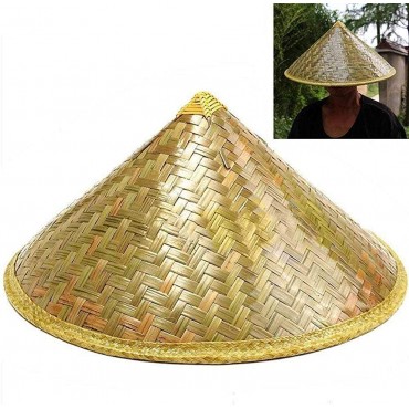 Hai Lan Handmade Chinese Retro Bamboo Rattan Hat Farmer Fisherman Hat Tourism Rain Cap Dance Props Cone Fishing Sunshade Hat Brown One Size - BI1FLBK0D