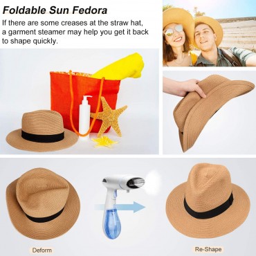 MAYLISACC Sun Hats for Men Wide Brim Panama Hat Beach Hat Straw Hats for Men Sun Protection Foldable Men Fedora Hats UPF50 - BAP627Y7G