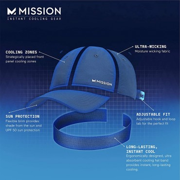 MISSION Cooling Performance Hat- Unisex Baseball Cap Cools When Wet - B1HYBY8AS
