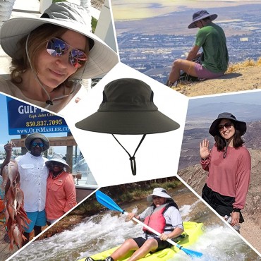 Muryobao Womens Mens Sun Hat Summer Wide Brim UV UPF 50+ Protection Mesh Boonie Hats for Fishing Hiking Garden Beach - BFQSGJNNN