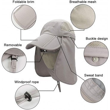 Surblue Neck Face Flap Outdoor Cap UV Protection Sun Hats Fishing Hat Quick-Drying UPF50+ - BOT0V2B5G