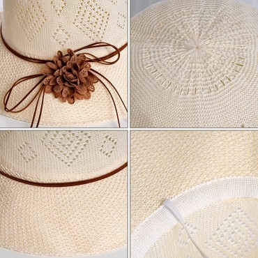 Tongcloud Sun Straw Hat Wide Brim Floppy Beach Sun Visor Hat Summer Straw Hat Floppy Straw Sun Hat Summer Hat for Women Girl - BGQGANVJF