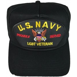 US Navy LGBT Proudly Served Veteran HAT Black Veteran Owned Business - BTD0FNYV1