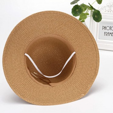 Women Summer Wide Straw Hat Beach Foldable Sun Hats Floppy Roll Up Protection Sun Cap UPF 50+ Caps - BEJ6SUWWV