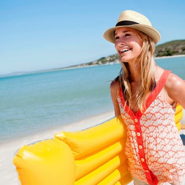Womens Fedora Straw Sun Hat Mens Trilby Hat Short Brim Foldable Roll Up Summer UPF 50+ Panama Beach Hats - BFZAR4N2B