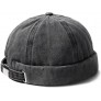 Brimless Hats for Men Womens Skullcap Mens Vintage Docker Beanie Cap Washed Cotton Rolled Cuff Harbour Hat - BLSM7T1C3
