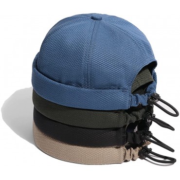 Croogo Breathable Docker Beanie Cap Brimless Sailor Fisherman Leon Hat Adjustable Landlord Hat Skullcap Running Summer Cap - BN3H1GX2P
