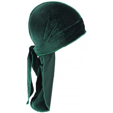 Durags Doo Rag Dew Rags for Men 360 Waves 3Pack Velvet Durags Headwear Skull Hat Headwraps for Men Women - BPTFEIG4Y