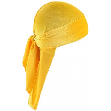 Durags Doo Rag Dew Rags for Men 360 Waves 3Pack Velvet Durags Headwear Skull Hat Headwraps for Men Women - BPTFEIG4Y