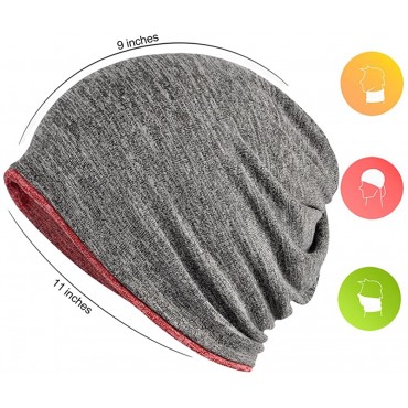 FORTREE 2 Pack Multifunction Slouchy Beanie for Jogging Cycling - BF5AV4H39