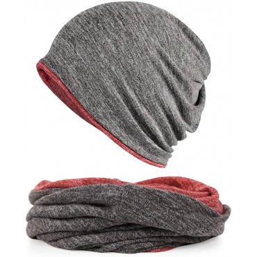 FORTREE 2 Pack Multifunction Slouchy Beanie for Jogging Cycling - BF5AV4H39