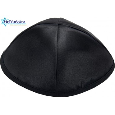 HolYudaica Pack of 10-Pcs Hq 19 20CM Satin Kippah for Men & Boys Yamaka Hat from Israel Kippot Bulk Black - BBFCMXLN8