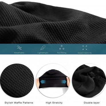 Lvaiz Womens Knitted Beanie Waffle Slouchy Skullcap for Men Stretchy Thin Acrylic Hat - B9MZMUH51