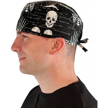 Mens and Womens Scrub Style Working Cap Human Body Skeleton Glows in The Dark - B56E9FQDY