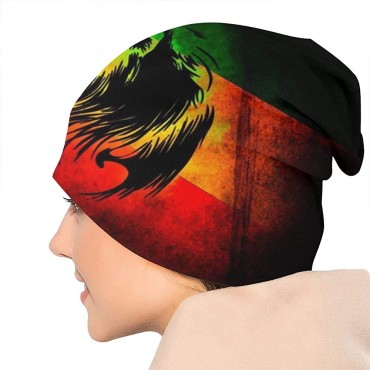 New-design African Flag The Lion of Judah Rasta Rastafari Jamaica Knit Beanie Winter Hat Warm Stretchy Soft Beanie Hats for Men and Women ，Year Round Comfort - BDU9UD46D