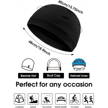 Syhood 4 Pieces Men Skull Caps Soft Cotton Beanie Sleep Hats Stretchy Helmet Liner Multifunctional Headwear for Men Women - B2VVECCAA