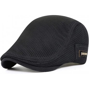 EBRICON Summer Newsboy Hats for Men Breathable Mesh Newsboy Caps Outdoor Golf Hat Fashion Flat Cap - BESF4B0I3