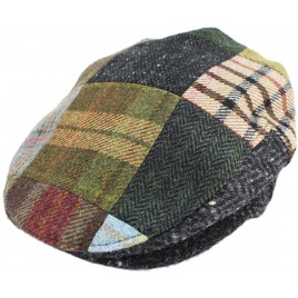 Irish Hats for Men Biddy Murphy Men's Flat Irish Hat Patchwork 100% Wool Made in Ireland - B5ECJ9MXR