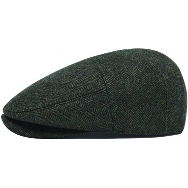 JANGOUL Men's Irish Flat Cap Herringbone Tweed Gatsby Newsboy Ivy Hat - BH1624S5H