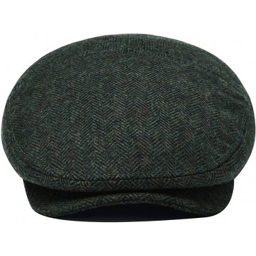 JANGOUL Men's Irish Flat Cap Herringbone Tweed Gatsby Newsboy Ivy Hat - BH1624S5H