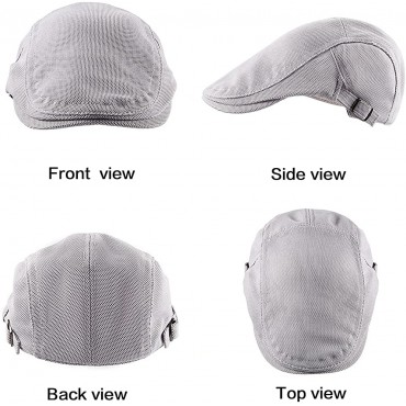 LADYBRO 2 Pack Newsboy Hats for Men Flat Cap for Summer Mesh Newsboy Cap Adjustable - BV3Z59ICO